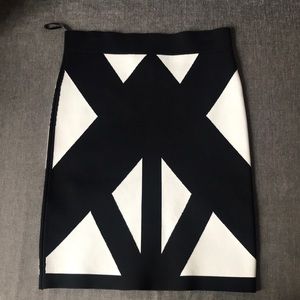 Black and white bodycon skirt